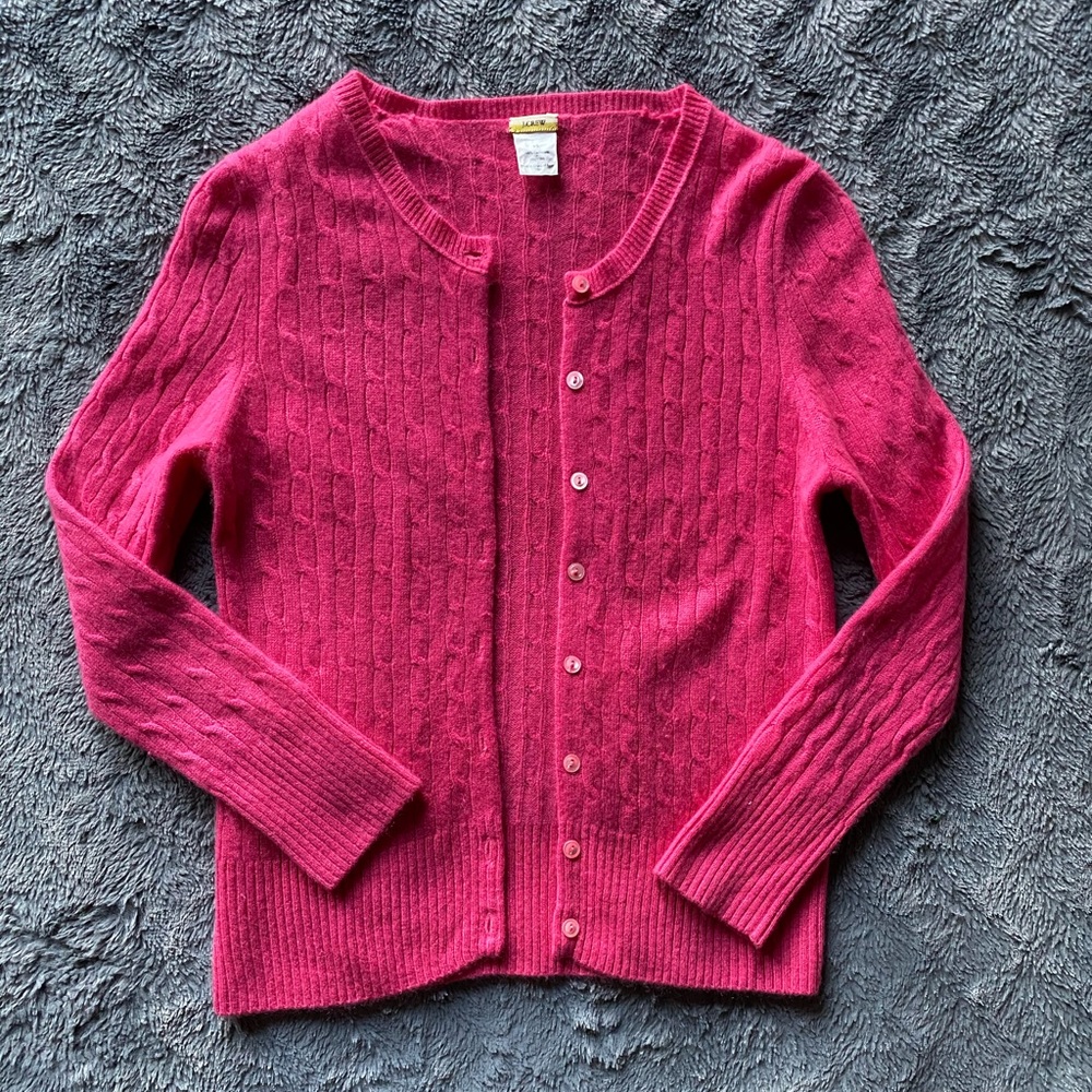 J. Crew 100% cashmere cable knit cardigan
